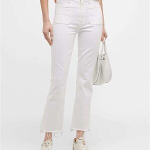 MOTHER The Hustler Patch Pocket Ankle Fray Fairest Of Them All Jean White Sz 26
